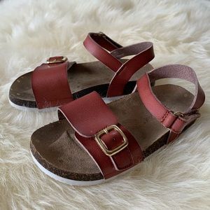 Toddler Girl Cat & Jack Brown/Tan Velcro Sandals